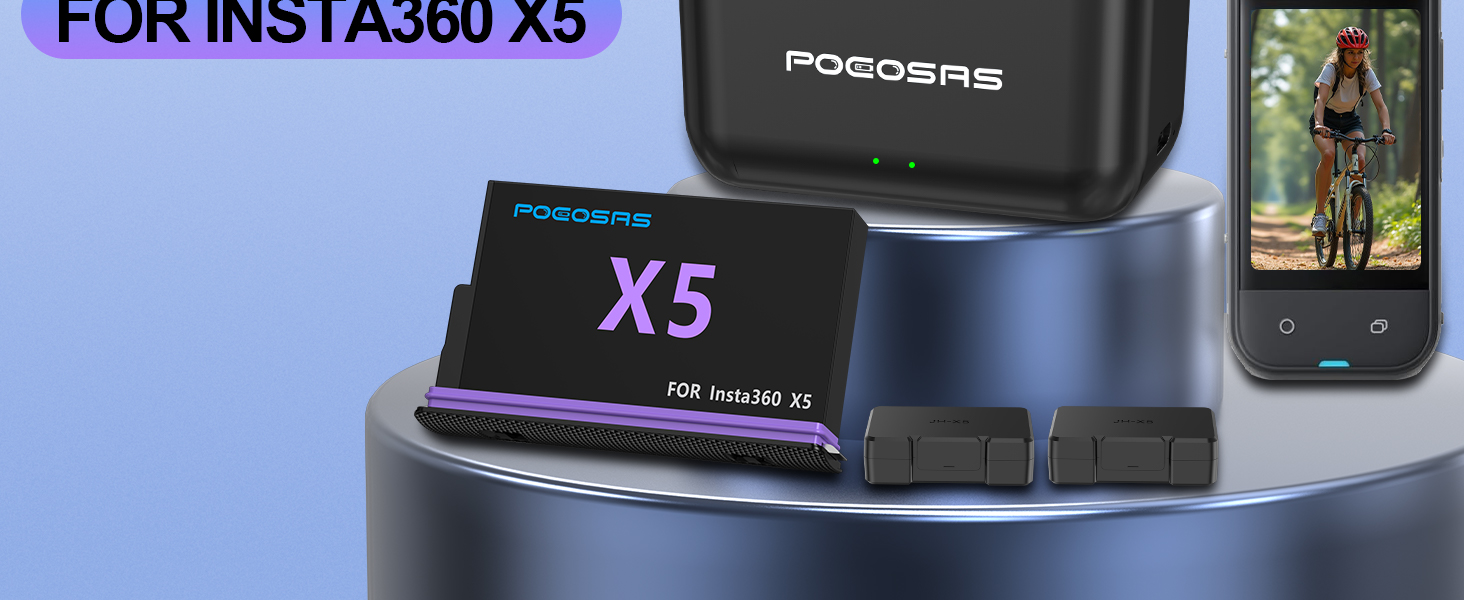 Акумулятор Insta360 X5, 2 шт., 2850mAh, з зарядним пристроєм Type-C, сумісний з Insta360 X5