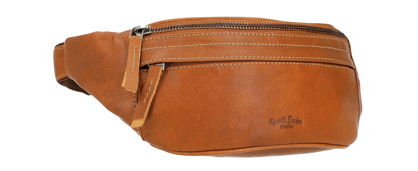 Чоловіча та жіноча поясна сумка Gusti Leather Spencer I з натуральної шкіри, регульований ремінь (волоський горіх)