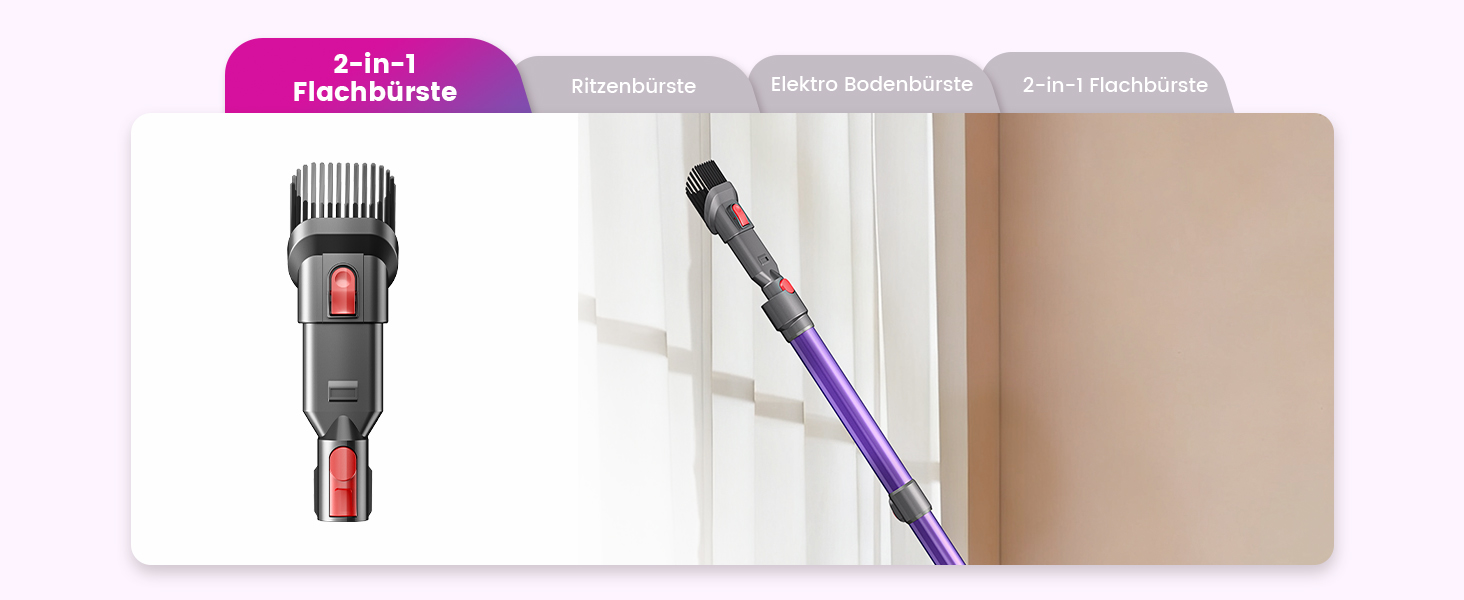 Бездротовий акумуляторний пилосос 45000 Па/580 Вт/70 хв, легкий, 6-в-1, з LED дисплеєм, станцією зарядки та насадкою проти спутання шерсті, для твердих поверхонь, килимів та шерсті тварин