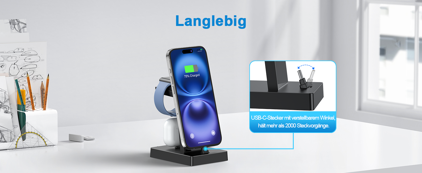 Швидкісна зарядна станція ADADPU 30W USB-C для кількох пристроїв, чорна