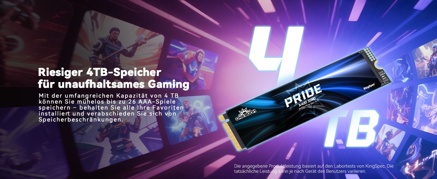 KingSpec ONEBOOM X400 1TB SSD M.2 PCIe Gen4x4 NVMe - Ігровий SSD для PS5, PC, Laptop (7400MB/s)