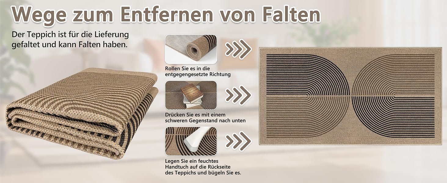 Килимок для підлоги 80x200 см з джуту - чорно-коричневий, неслизький, для кухні, коридору, спальні, балкону