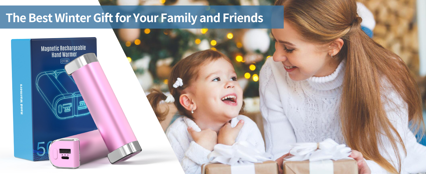 Електричні грілки для рук 5000mAh (2 шт.) - багаторазові, для дітей та дорослих, для активного відпочинку, рожеві