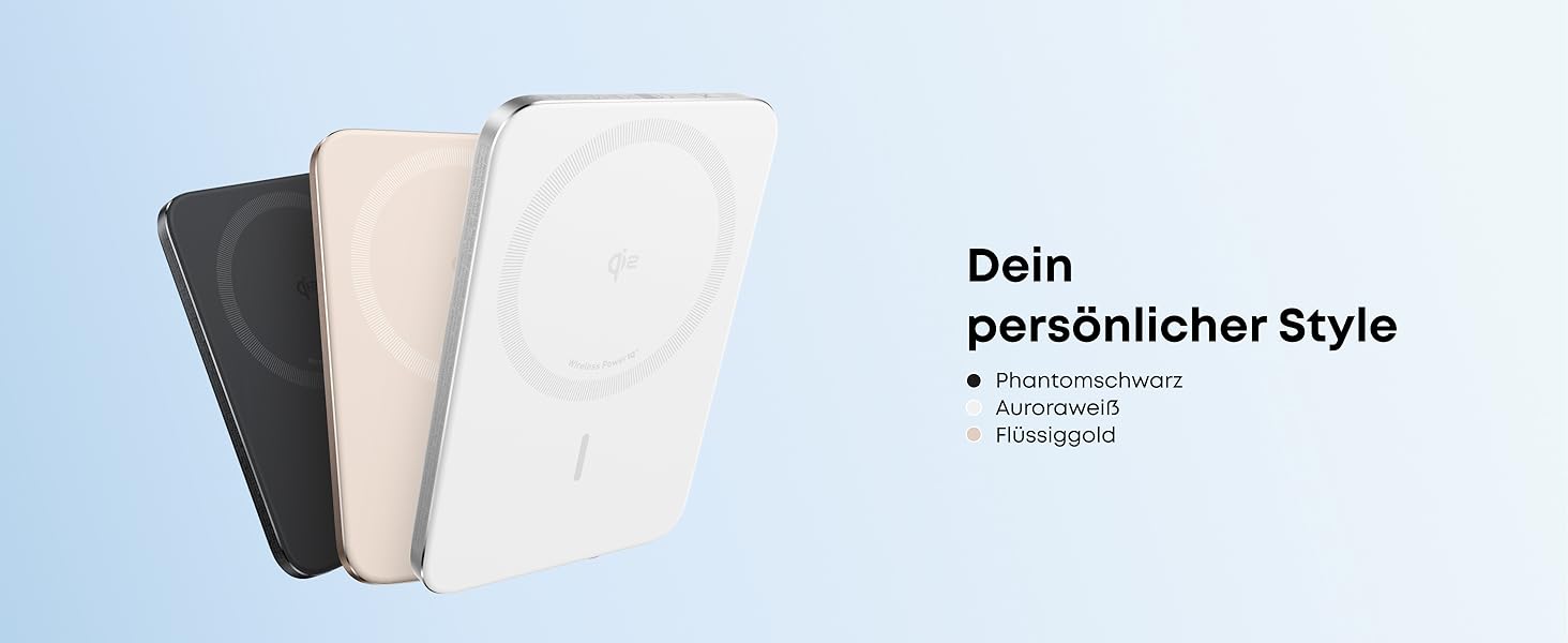 Powerbank Anker Nano: 5000mAh, Qi2, 15W, MagSafe, чорний