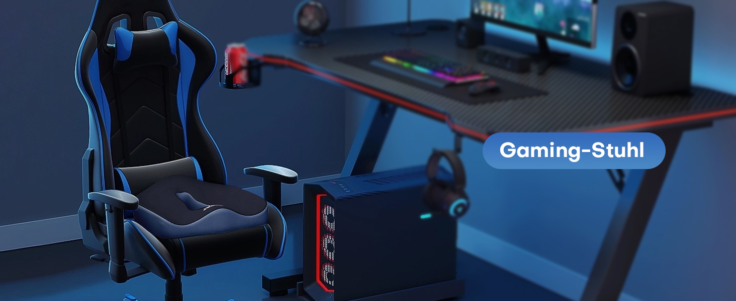 Ортопедична подушка для сидіння Feagar з Memory Foam: для офісного крісла, інвалідного візка, автокрісла. Подушка для хребта, стегна та сідниць. Чорний колір (Темно-синій, XL (90-150кг))