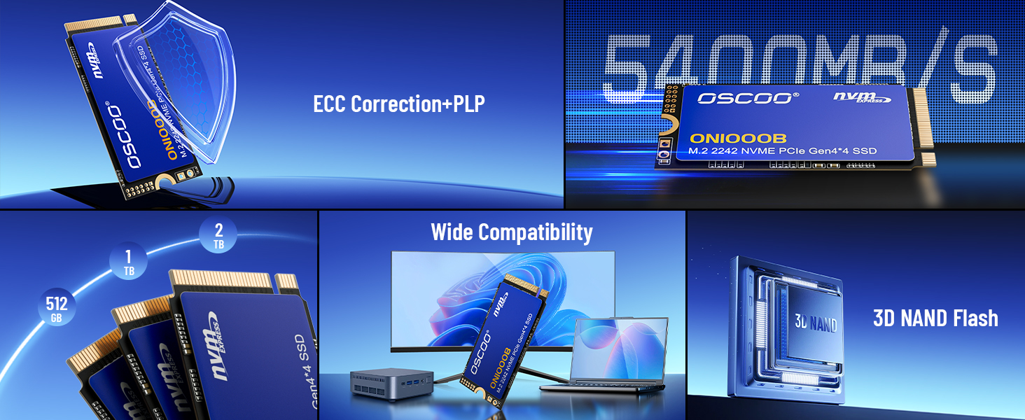 SSD NVMe 1TB M.2 2242 PCIe Gen4x4 – Швидкий внутрішній накопичувач для Mini-PC