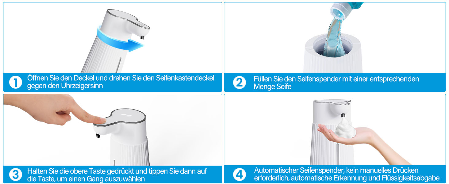 Електричний дозатор мила 400 мл з сенсором, автоматичний, настінний, 2 режими, USB, IPX6, білий