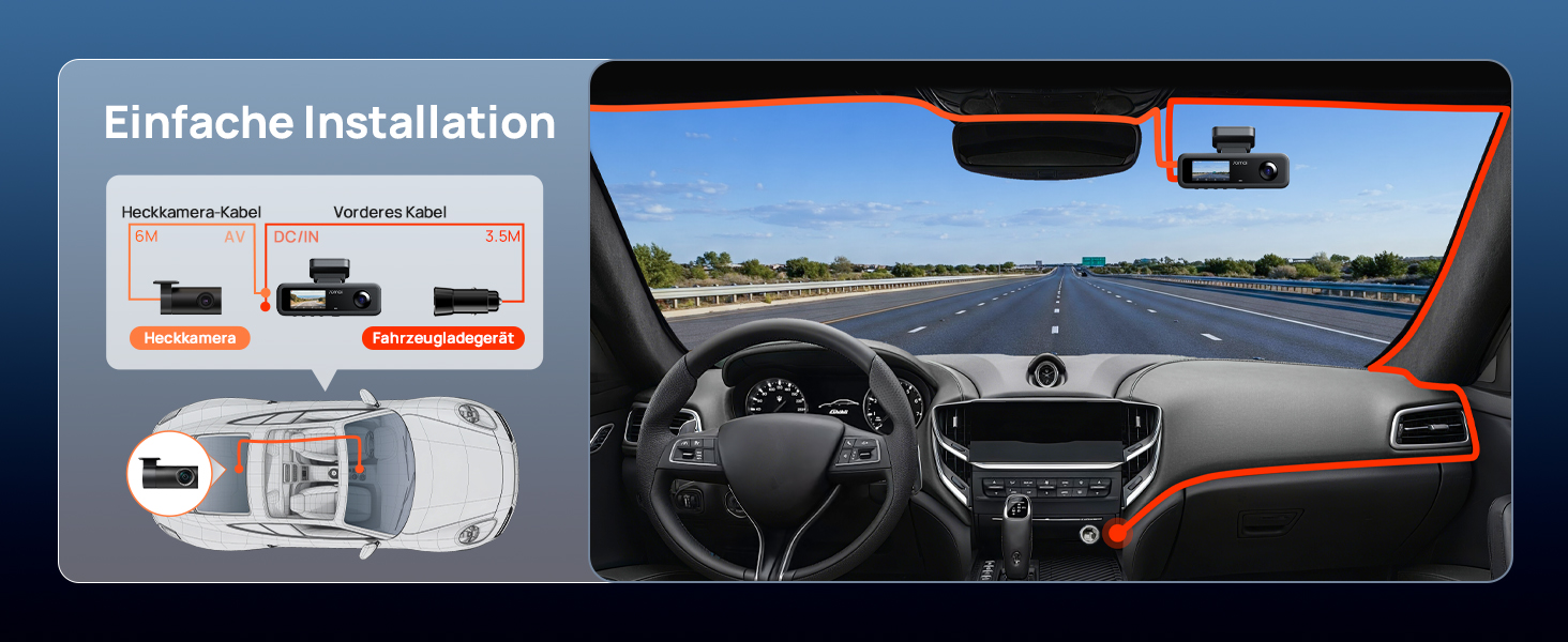 Автомобільний відеореєстратор 70mai T800E 4K 3-канальний (передній, внутрішній, задній) з HDR, ІЧ-нічним баченням, GPS, WiFi 6 та карткою пам'яті 64GB