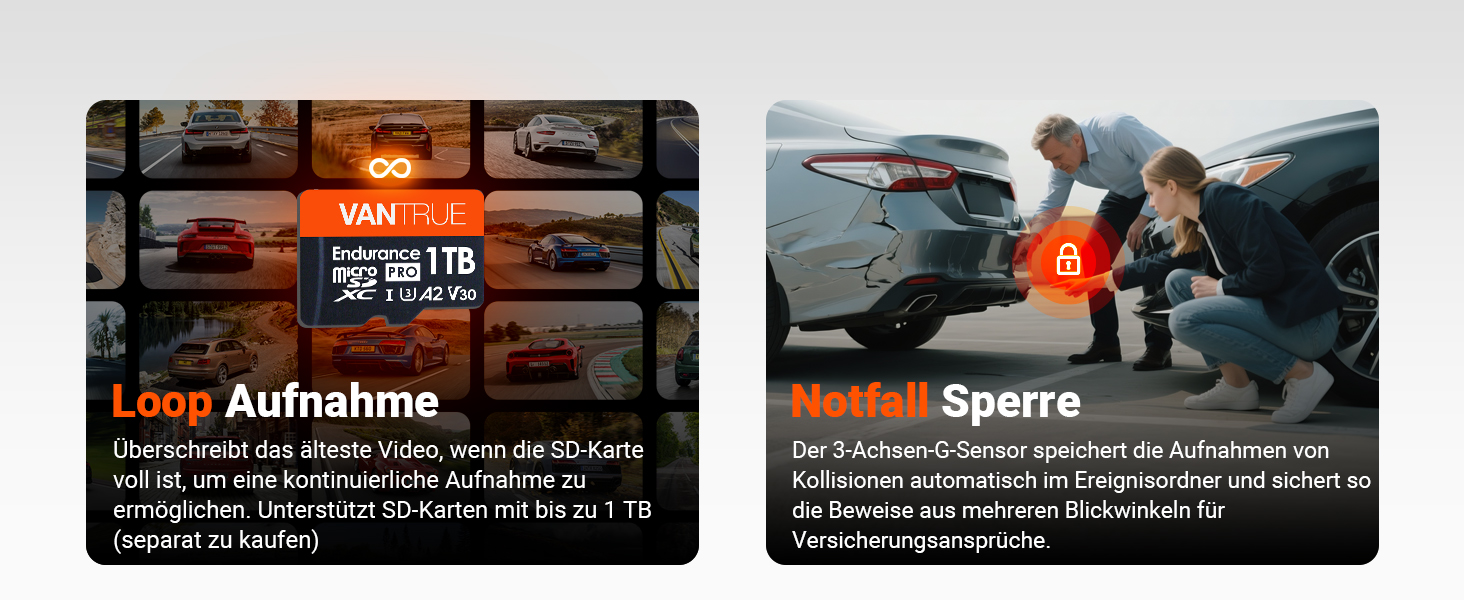 Автомобільний відеореєстратор VANTRUE N5S з сенсором STARVIS 2, 3-канальна зйомка 2.7K+1080P*2+1440P (передній, внутрішній, задній камери)