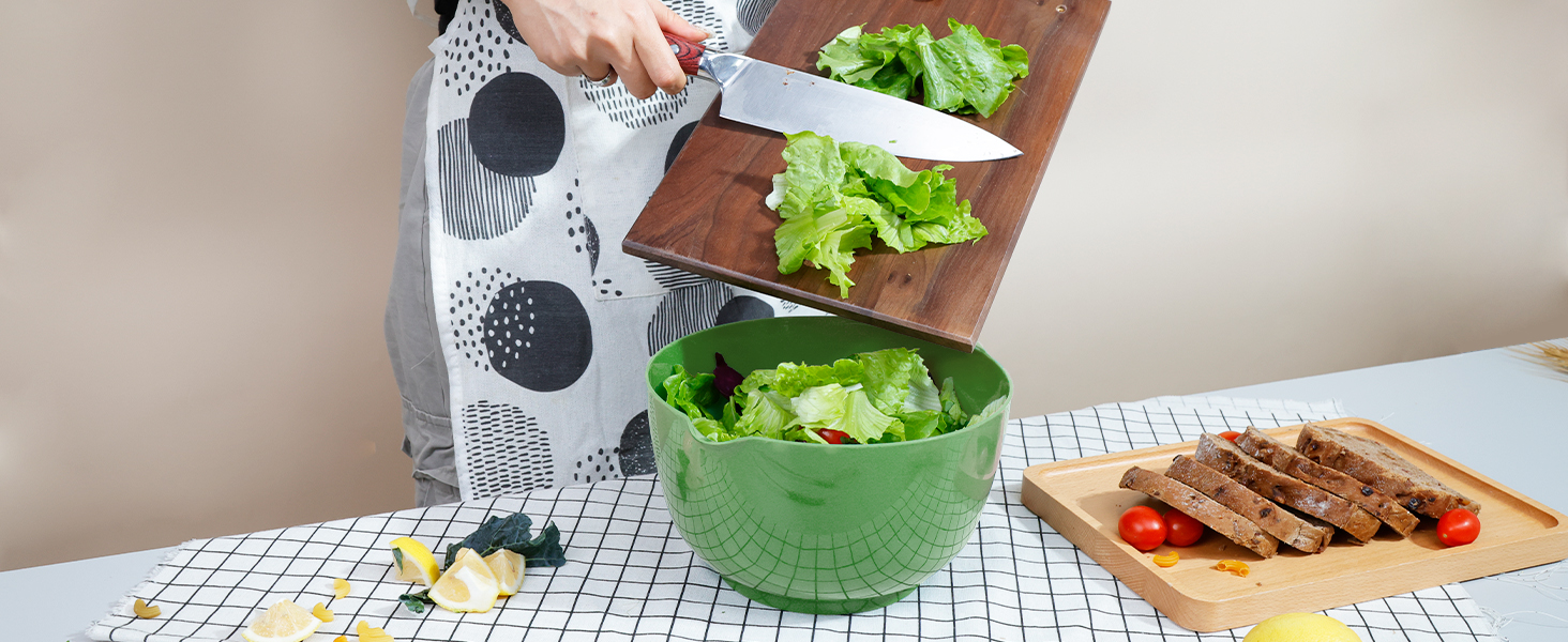 Набір мисок для змішування BoxedHome (4 шт.) - зелений, з нержавіючої сталі, з антиковзним покриттям, для салатів та сервірування