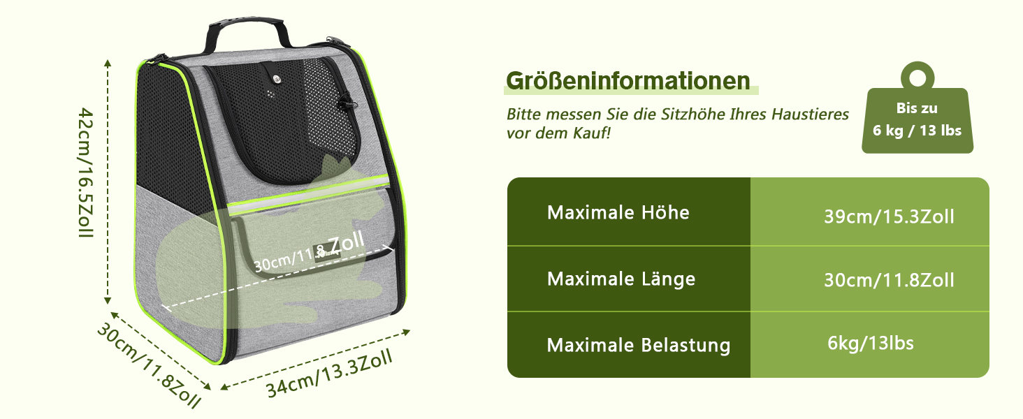 Рюкзак для кота Pecute з сітчастим вікном, переноска для тварин, дихаючий та легкий, сірий, до 6 кг