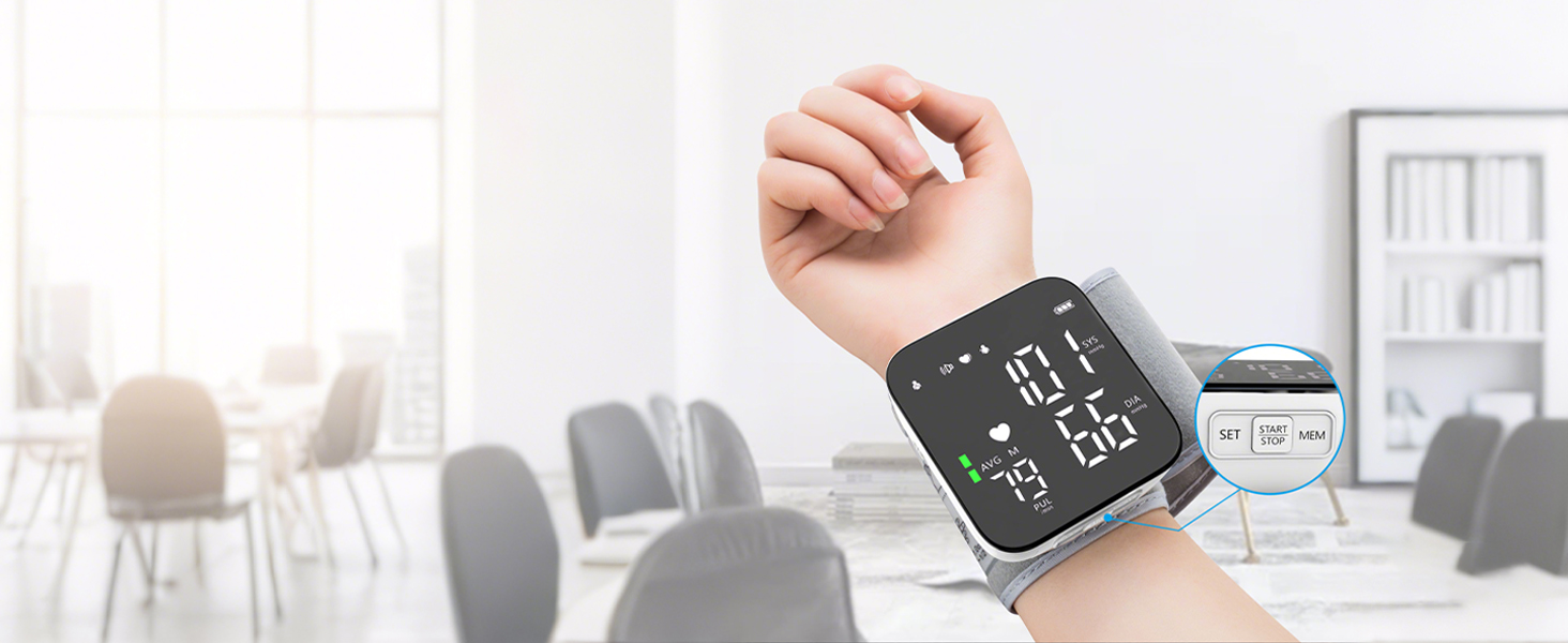 Тонометр на зап'ястік, LED-дисплей, регульована манжета, виявлення аритмії, CK-W118