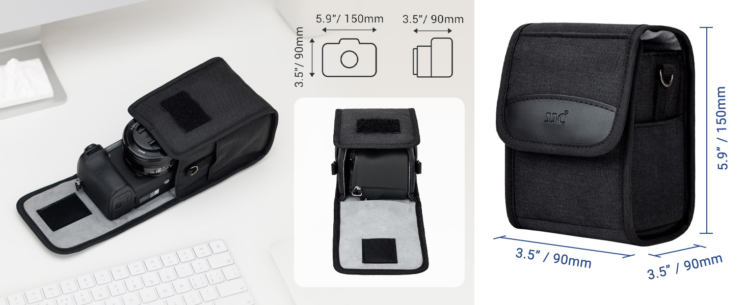 Сумка для камери JJC Kompakt: сумісна з Fuji X100VI/X100V/X100T, Sony a6700/a6600/a6400/a6100, Canon EOS M5/M50, Ricoh GRIII, Leica SOFORT2 (Чорний)