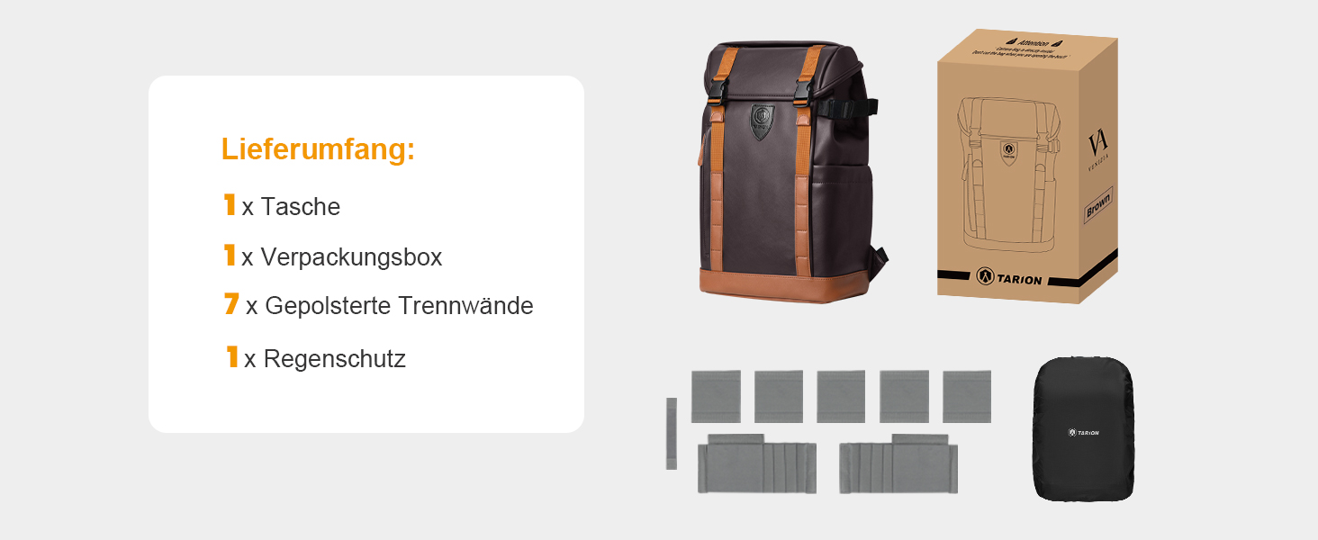 Рюкзак для фотоапарата Tarion: водонепроникний, з відділенням для ноутбука 14