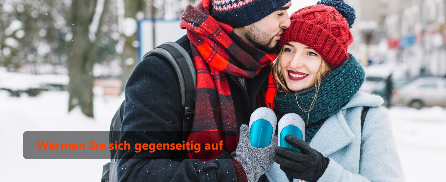 Електричні грілки для рук 2 шт. OUTJUT, 6000mAh, 3 режими нагріву, USB, 20 годин роботи, для зимових видів спорту, подарунок на Новий Рік (4-Білий та Синій)