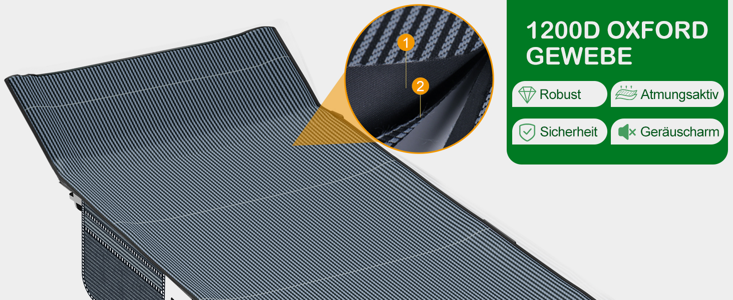 Розкладне ліжко ZIKEBTUY для кемпінгу та відпочинку: міцне, з матрацом, 200 кг, 190x71x36 см