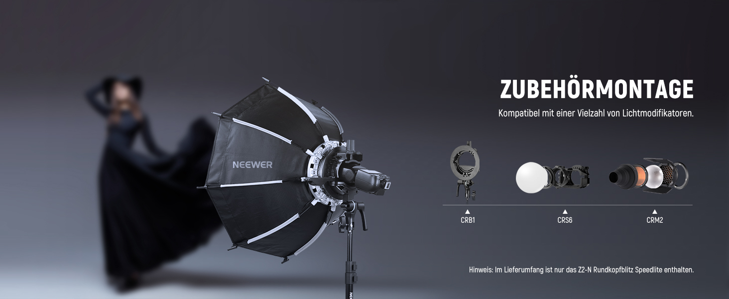 NEEWER Z2-N: Спалахувальний пристрій Speedlite для Nikon з радіосинхронізацією 2.4G, 76W, TTL/M, HSS 1/8000s, 2600mAh