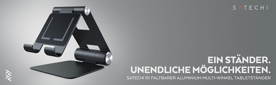 Складана алюмінієва підставка для планшета Satechi R1, чорна