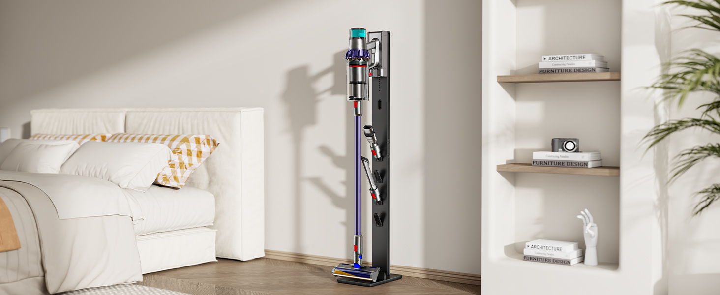 Підставка для пилососів Dyson з 4 гачками та 4 полицями, сумісна з серіями Gen5, V15, V12, V11, V10, V8, V7 та V6, без свердління, для зберігання пилососа та аксесуарів
