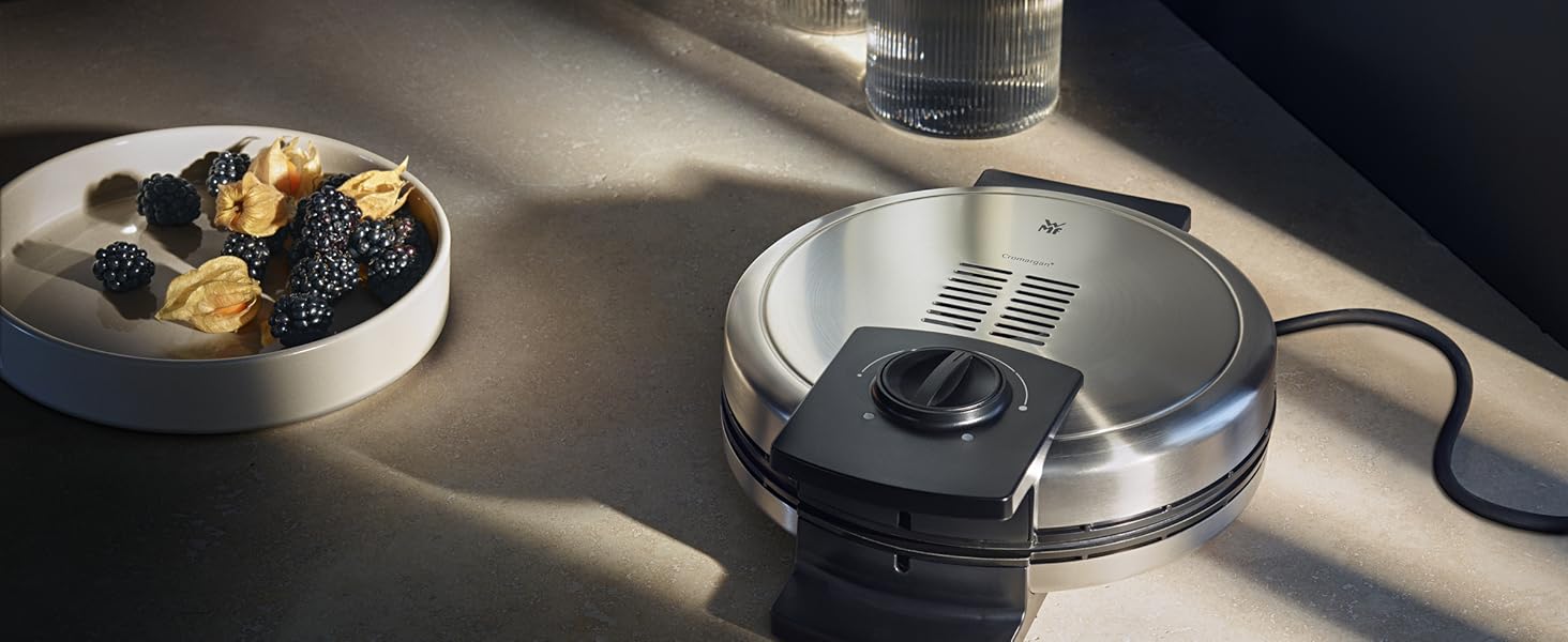 WMF Lono Edition Heart-Shaped Waffle Maker - Adjustable Browning, Stainless Steel, 900W