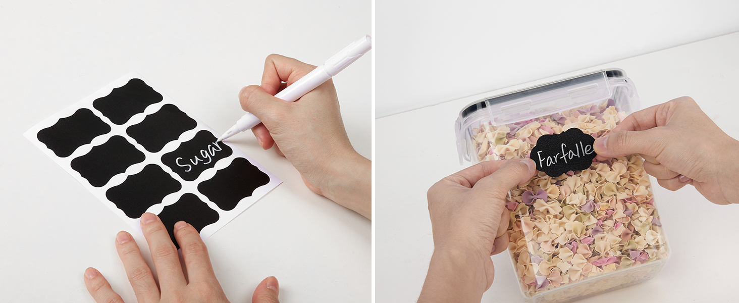 Набір контейнерів для зберігання Vtopmart з кришкою, 24 шт. - BPA-free, для борошна, цукру, круп. З ручкою та етикетками