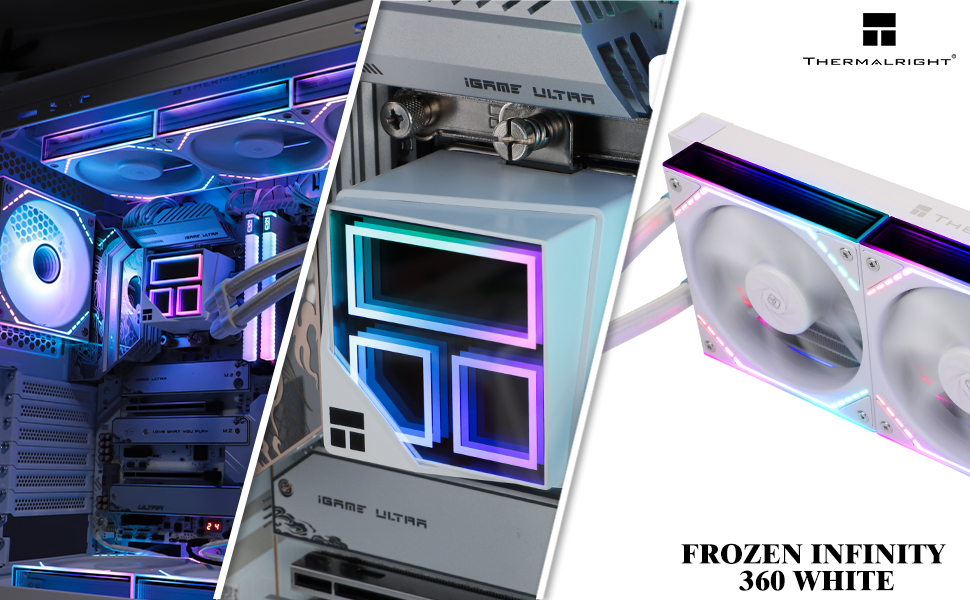 Thermalright Frozen Infinity 360 WHITE - рідинний кулер CPU з трьома вентиляторами, 2000 RPM, для AM4/AM5, Intel LGA115X/2011/1700/1851