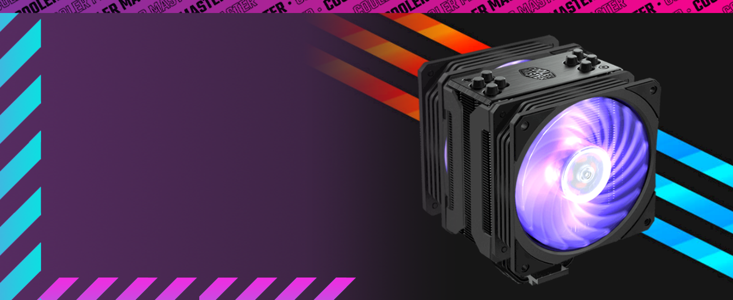 Кулер CPU Cooler Master Hyper 212 RGB Black Edition з підтримкою LGA1700, 4 теплові трубки, SF120R RGB вентилятор, чорний