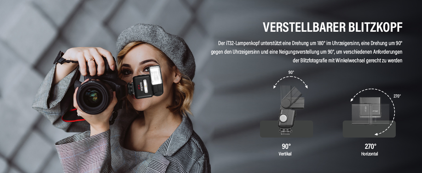 Godox IT32: Світловий прилад для камери Canon з TTL, X5C, GN18, 510 спахів, сенсорний екран та LED-підсвічуванням