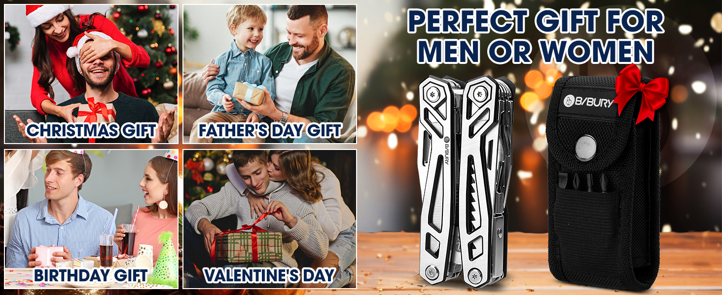 BIBURY Multitool - Titanium Multi-Tool Set with Pliers, Screwdriver, for Men & Women, Outdoor, Camping, Hunting, Fishing & Hiking