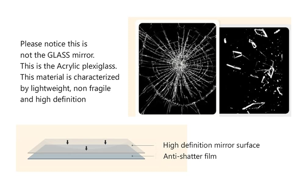 HD акриловий дзеркальний наліпка на стіну, самоклеючий, для макіяжу, фітнесу, дитячої кімнати, декор плитки (4)