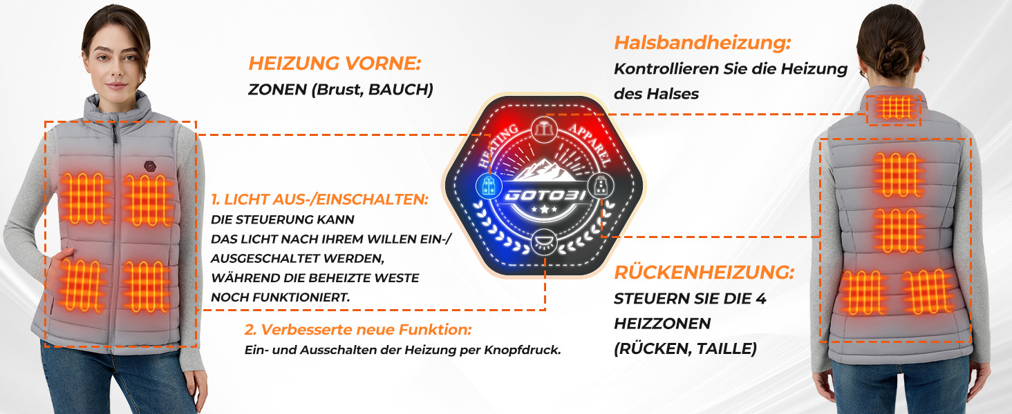 Жіночі гріючі штани Heizwete з акумулятором 16000mAh 7,4V - 9 гріючих зон, 3 режими температури, для активного відпочинку та роботи на відкритому повітрі, білий (сірий, XL)