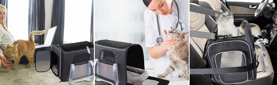 Транспортна переноска для собак, сіра, розмір L (47 x 32 x 36 см)