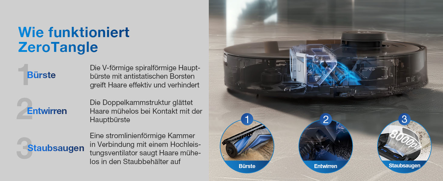 Робот-пилосос ECOVACS DEEBOT N20 Pro Plus: потужність 8000Pa, функція миття, бездротова станція PureCyclone, захист від заплутування волосся, до 300 хвилин роботи, білий/чорний