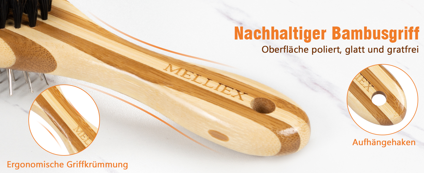 Щітка для котів та собак MELLIEX, щетина кабана та ігольчаста щітка, подвійна щітка для догляду за домашніми тваринами, гребінець для собак та котів з короткою та довгою шерстю