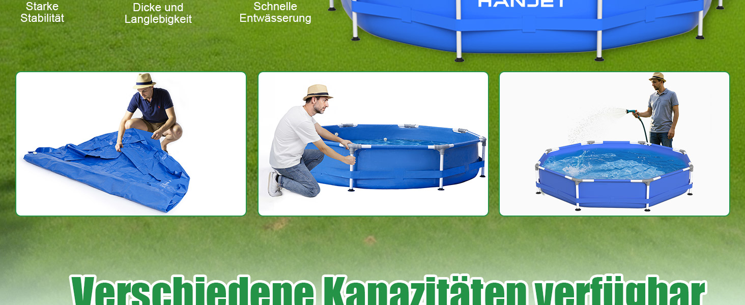 Басейн сталевий каркасний блакитний 305x76 см для дачі та саду