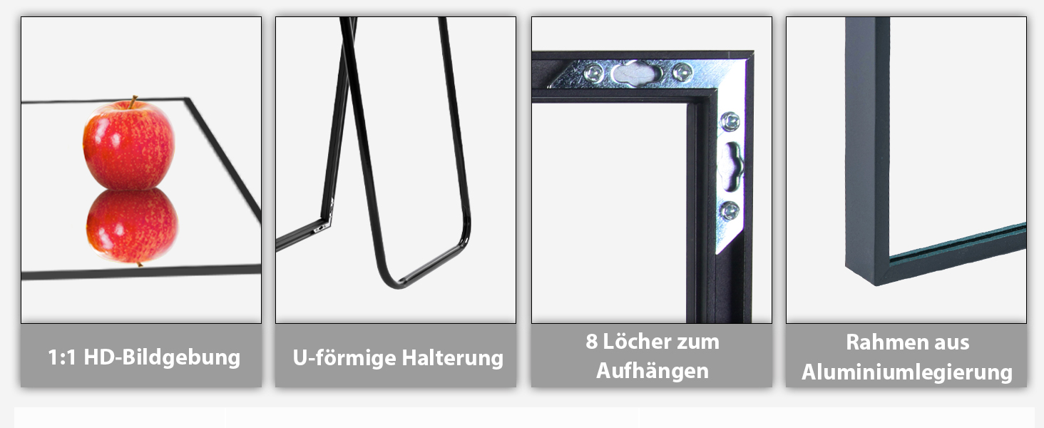 Large Standing Mirror with Black Metal Frame
