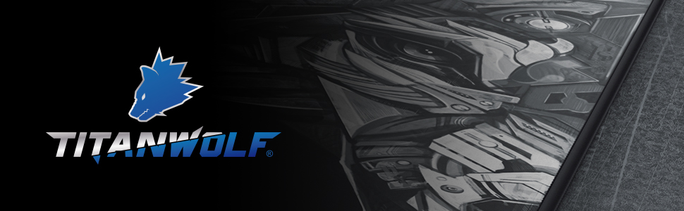 Кисмат TITANWOLF XXL Speed - великий килимок для миші 900x400 мм з антиковзаючим покриттям та мотивом TITANWOLF