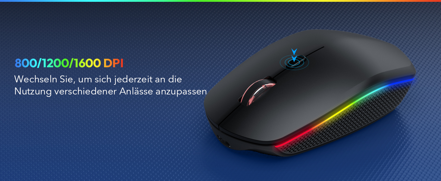 Бездротова клавіатура та миша з підсвічуванням, USB-C, тиха, для Mac/Windows/PC/Laptop, QWERTY (Чорний)