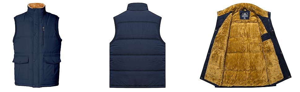 MAGCOMEN Чоловіча зимова куртка з підкладкою, тепла флісова, повсякденна термокуртка з багатьма кишенями (3XL, Бордовий)