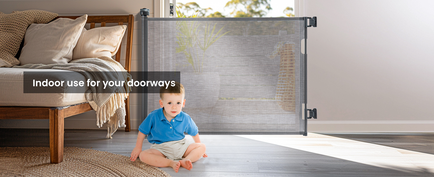 Зсувна захисна сітка для дитячих воріт та домашніх тварин, 55 см, 83 см, біла