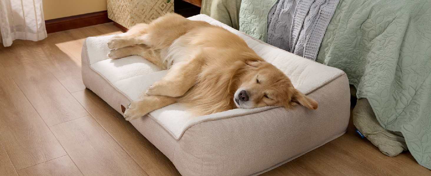 BEDSURE Лежанка для собак великих порід - 106x76 см, товста, з водонепроникною наволочкою, антиковзаюча, з м'якого плюшу Sherpa, темно-сіра