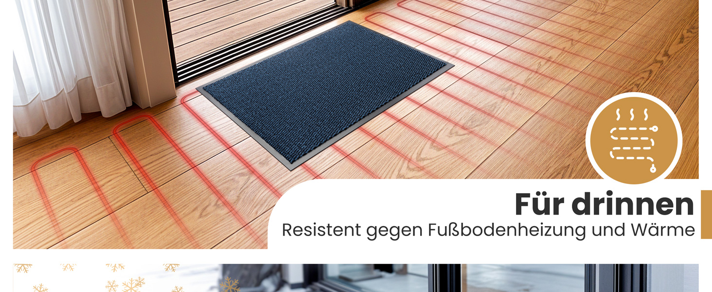 Килимок для дому 60x90 см, блакитний - Schmutzfangmatte для приміщень, килимок для входу, антиковзаючі