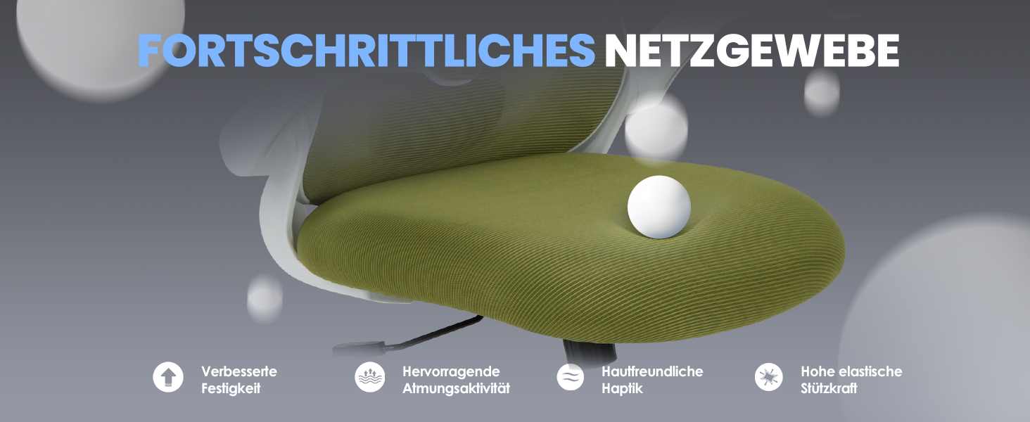 Офісне крісло Colamy з ергономічною підтримкою спини, регульованою підголівником та поперековою підтримкою, поворотне, (Зелений, Classic)