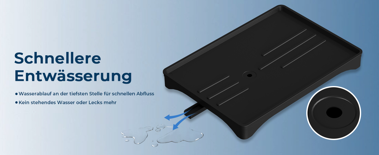 Сушарка для посуду Yissvic з нержавіючої сталі, 3-рівнева, з піддоном, тримачем для ножів та дощечкою для нарізання, поворотним виливом, чорна