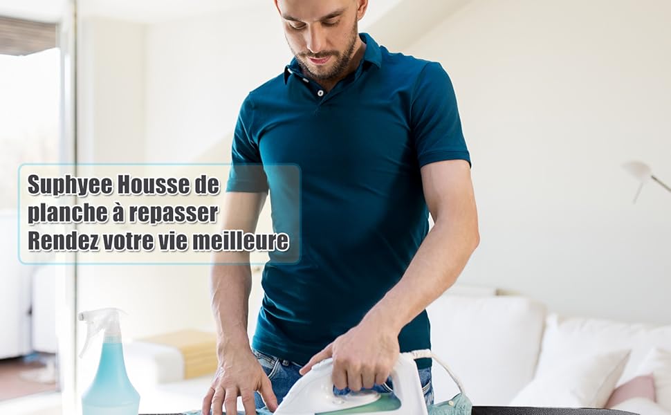 Чохол для прасувальної дошки з регулюванням, 120x40 см, сумісний з парогенераторами, розмір дошки 33–46x115–130 см, 100% бавовна