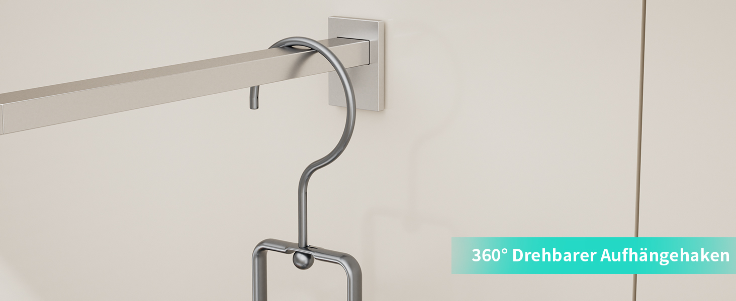 Настінна поличка для душу HapiRm з 4 гачками - поворотна 360°, органайзер для шампуню та мийних засобів, сріблястий