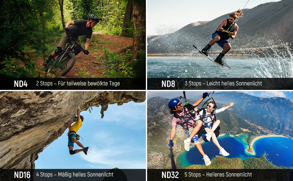 Фільтри NEEWER CPL ND для GoPro Hero 13 12 11 10 9: комплект 6 шт. (CPL, ND8, ND16, ND32, ND64, ND1000)