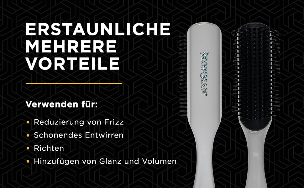 Щітка для кудрявого волосся Denman D3 (African Violett), 7-рядна для укладання, розчісування, формування та визначення локонів – для жінок та чоловіків