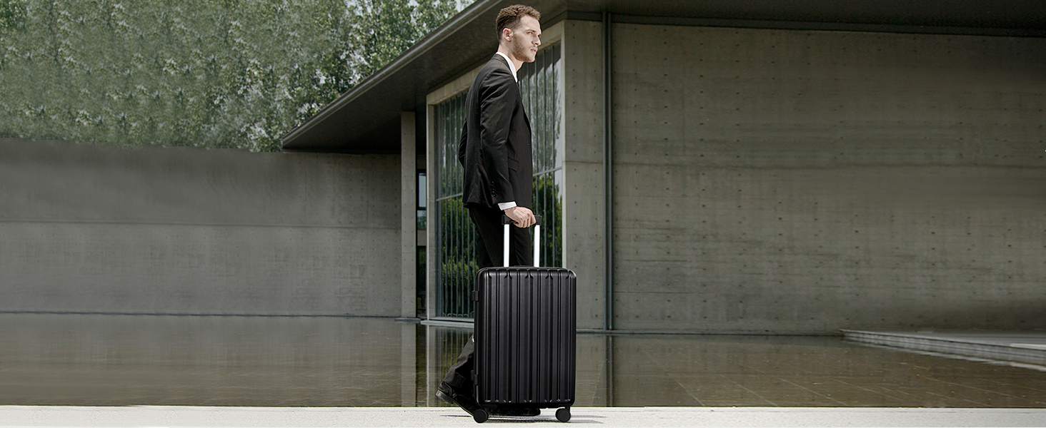 Набір валіз SHOWKOO 2 шт. з жорстким корпусом 65см+75см, розширюваний, ультралегкий, полікарбонат, з TSA замком та 4 колесами (L+XL) - Темно-синій