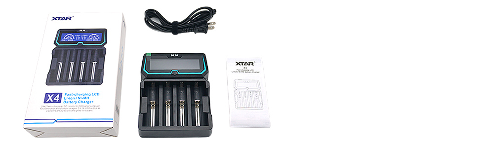Зарядний пристрій XTAR X4 для Li-ion акумуляторів 18650, 21700, AA/AAA з LCD дисплеєм та функцією Power Bank